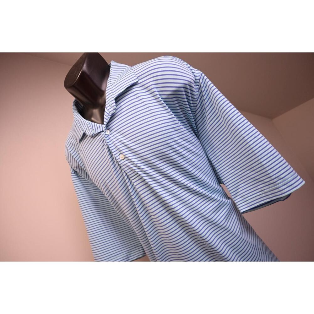 Oliver Ridley‎ Golf Polo Polyester Striped Stretch Athetic Shirt Mens Size XL